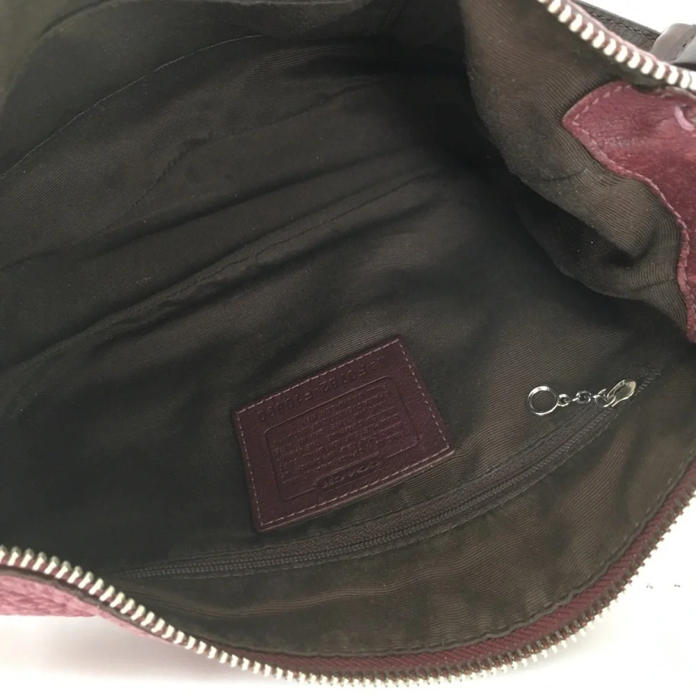 Coach Burgundy Chelsea Pebble Leather Hobo Shoulder Bag Purse